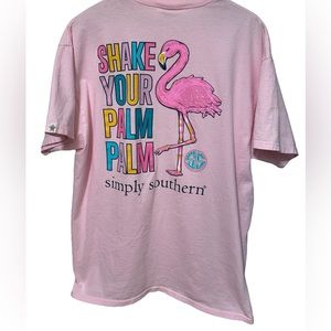 Simply Southern, Flamingo Pink T-Shirt, Womens XLarge, Short Sleeve, 100% Cotton